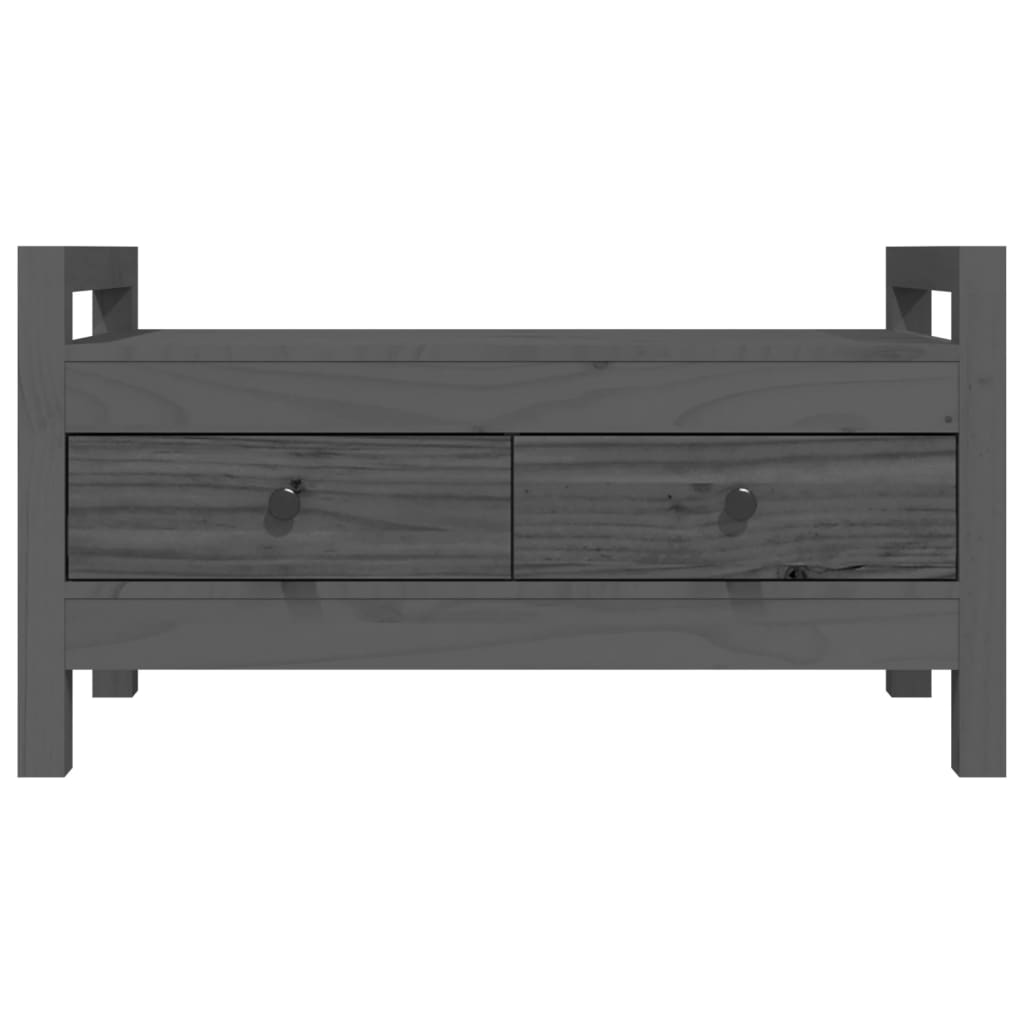 Banc d'entrée Gris 80x40x43 cm Bois de pin massif Bancs coffres vidaXL   