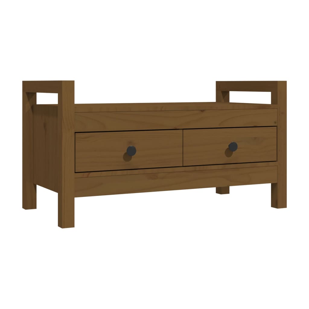 Banc d'entrée Marron miel 80x40x43 cm Bois de pin massif Bancs coffres vidaXL   