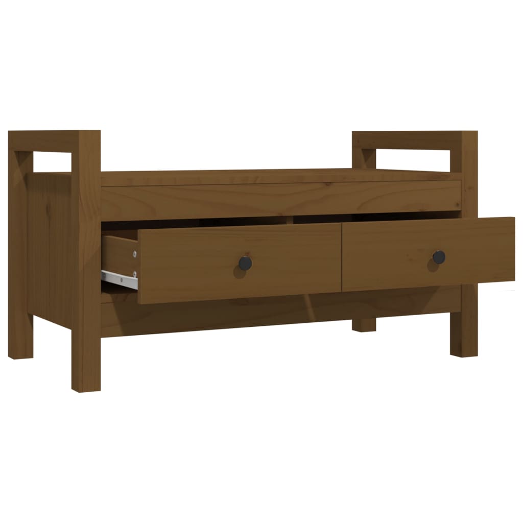 Banc d'entrée Marron miel 80x40x43 cm Bois de pin massif Bancs coffres vidaXL   