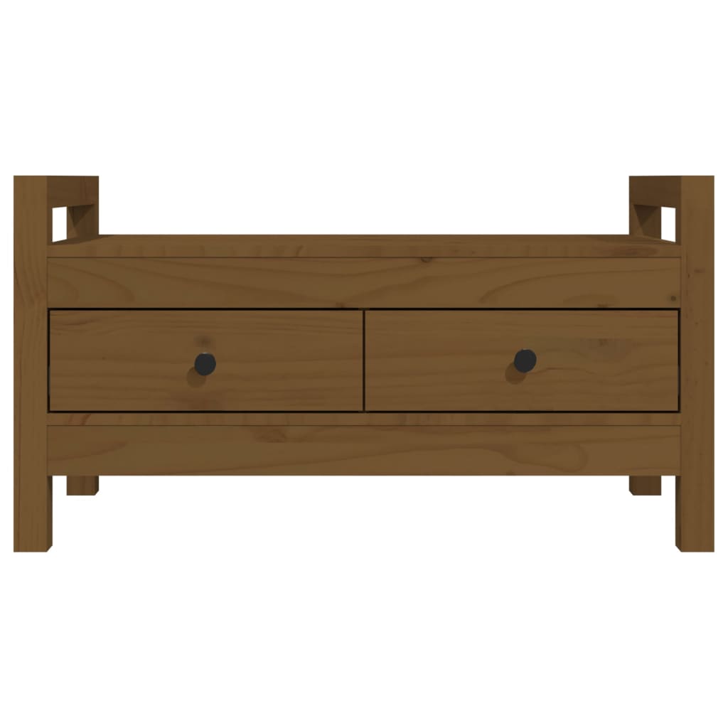 Banc d'entrée Marron miel 80x40x43 cm Bois de pin massif Bancs coffres vidaXL   