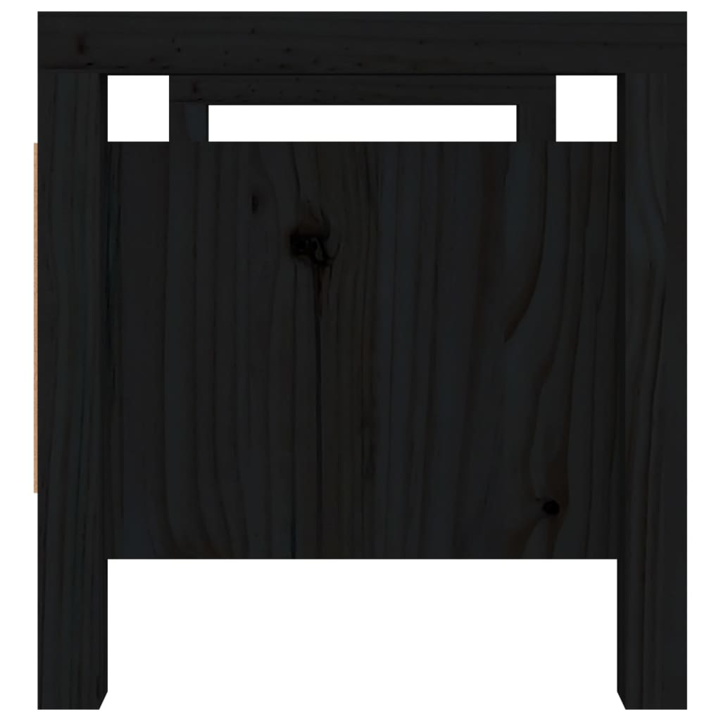 Banc d'entrée Noir 80x40x43 cm Bois de pin massif Bancs coffres vidaXL   