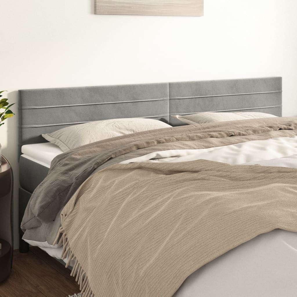 Têtes de lit 2 pcs gris clair 100x5x78/88 cm velours Têtes et pieds de lit vidaXL   