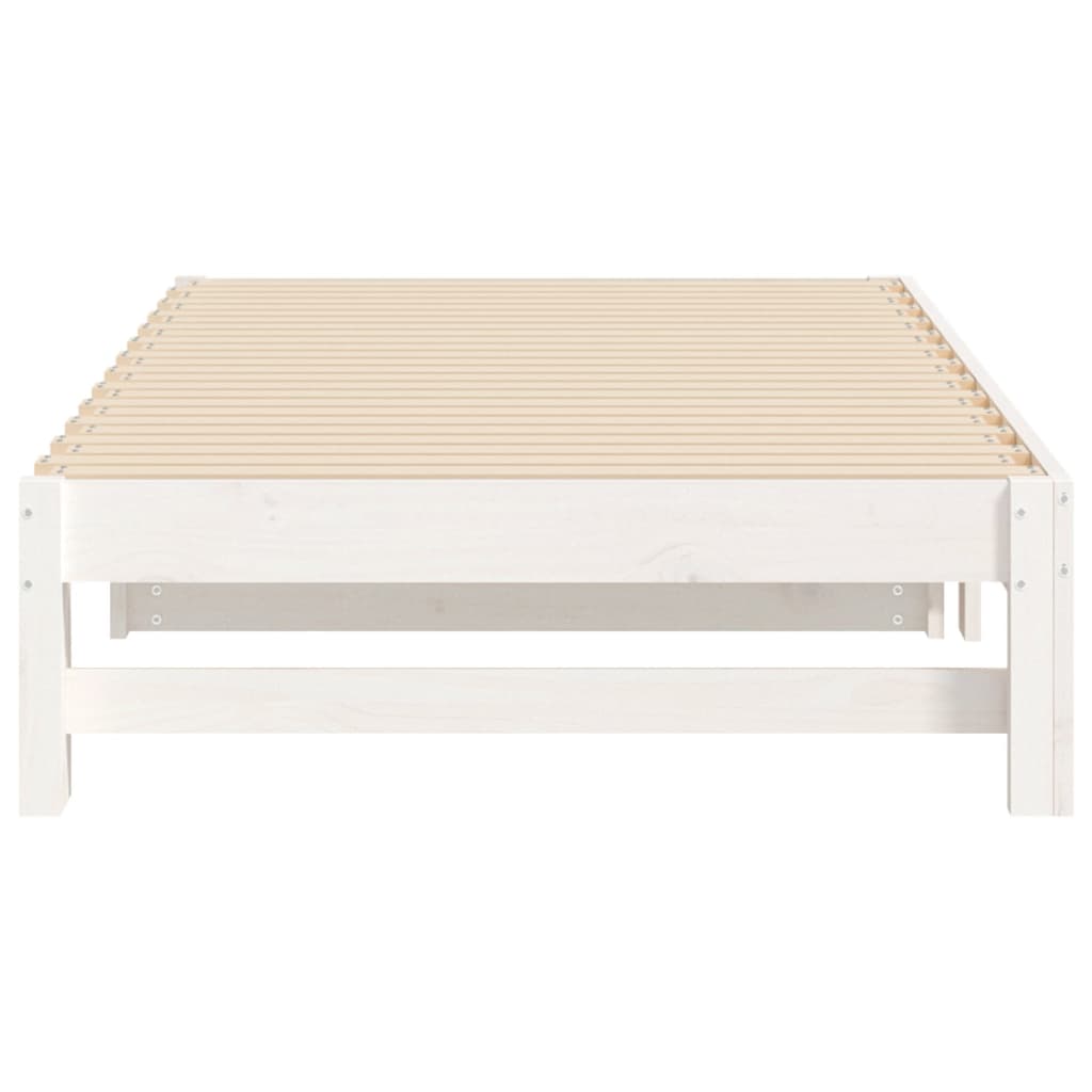 Lit coulissant Blanc 2x(75x190) cm Bois de pin massif Lits & cadres de lit vidaXL   