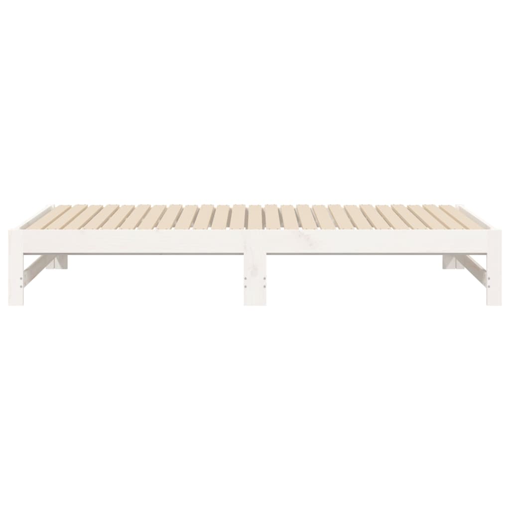 Lit coulissant Blanc 2x(75x190) cm Bois de pin massif Lits & cadres de lit vidaXL   