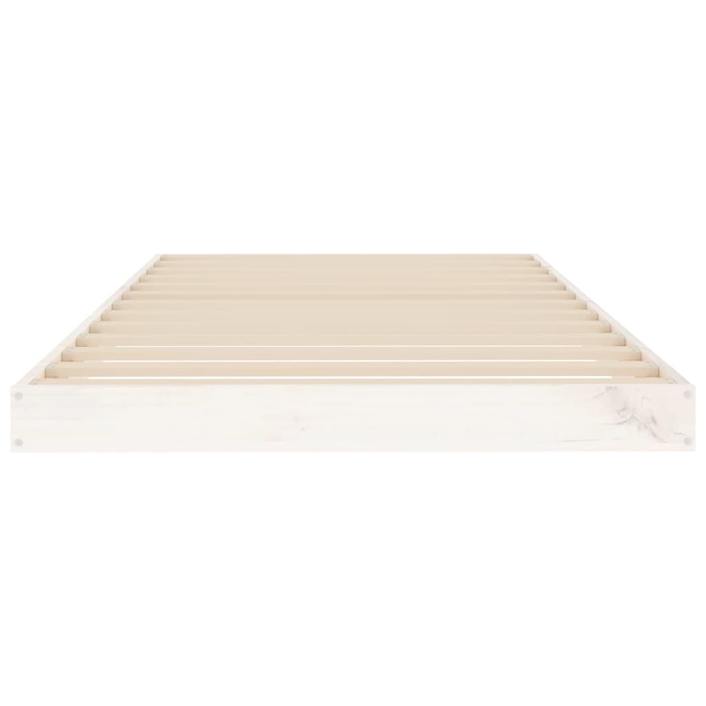 Cadre de lit blanc 90x190 cm simple bois massif de pin Lits & cadres de lit vidaXL   