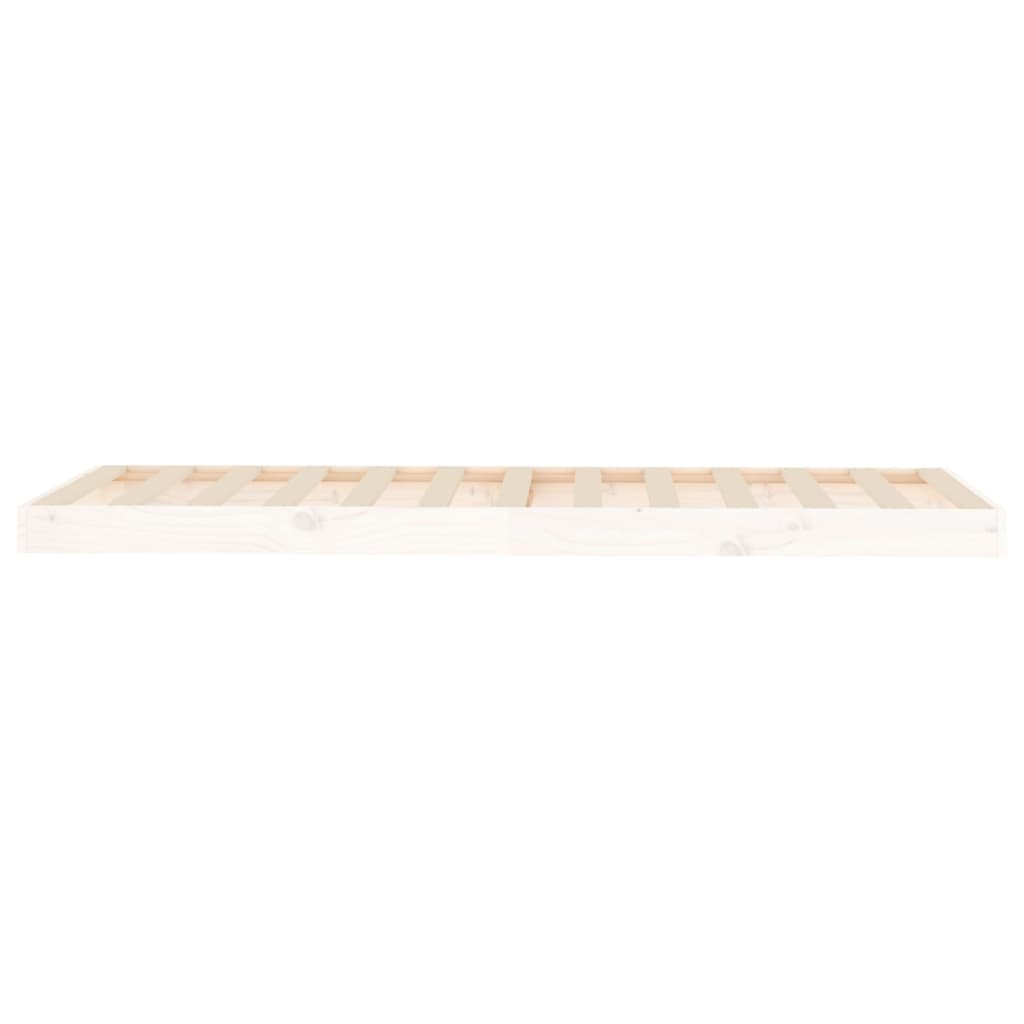 Cadre de lit blanc 75x190 cm petit simple bois massif de pin Lits & cadres de lit vidaXL   