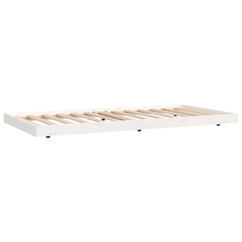 Cadre de lit Blanc 90x200 cm Bois de pin massif Lits & cadres de lit vidaXL   