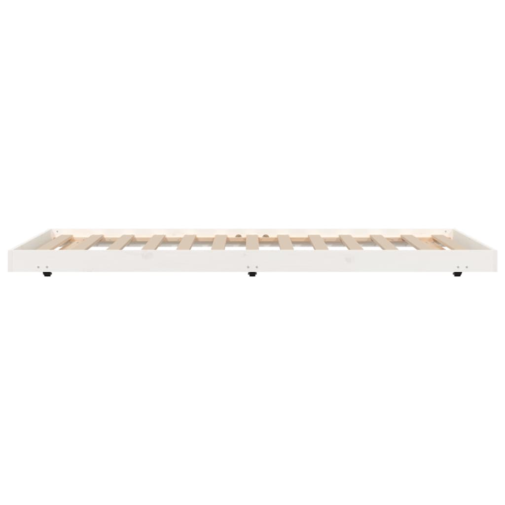 Cadre de lit Blanc 90x200 cm Bois de pin massif Lits & cadres de lit vidaXL   