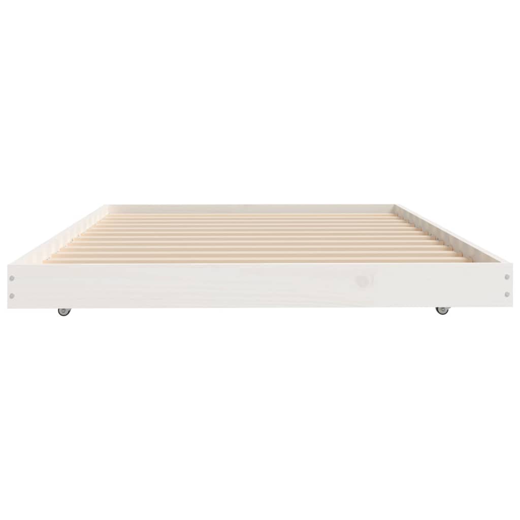 Cadre de lit Blanc 90x200 cm Bois de pin massif Lits & cadres de lit vidaXL   