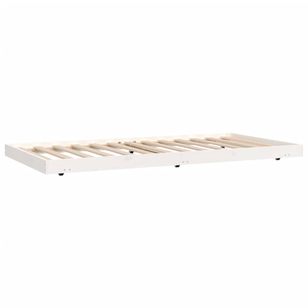 Cadre de lit Blanc 80x200 cm Bois de pin massif Lits & cadres de lit vidaXL   