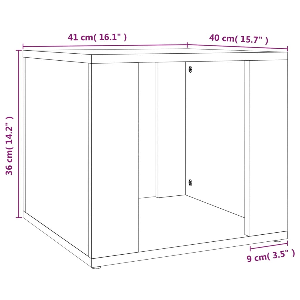 Table de chevet Gris béton 41x40x36 cm Bois d'ingénierie Tables de chevet vidaXL   