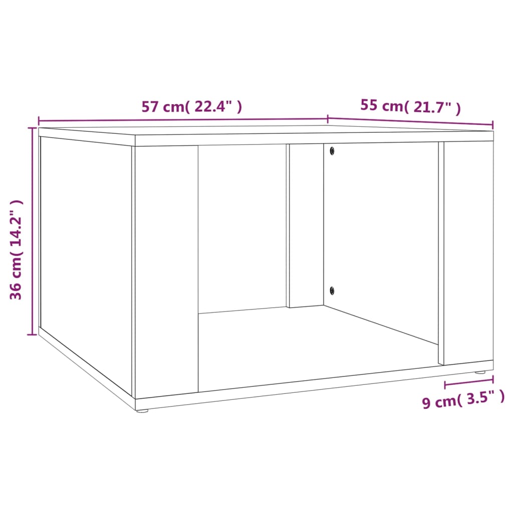 Table de chevet Chêne sonoma 57x55x36 cm Bois d'ingénierie Tables de chevet vidaXL   