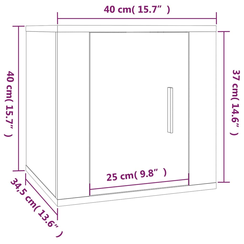 Meuble TV mural Noir 40x34,5x40 cm Meubles TV vidaXL   