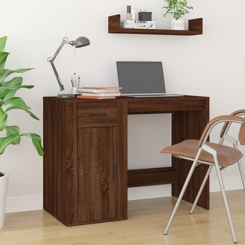 Bureau Chêne marron 100x49x75 cm Bois d'ingénierie Bureaux vidaXL