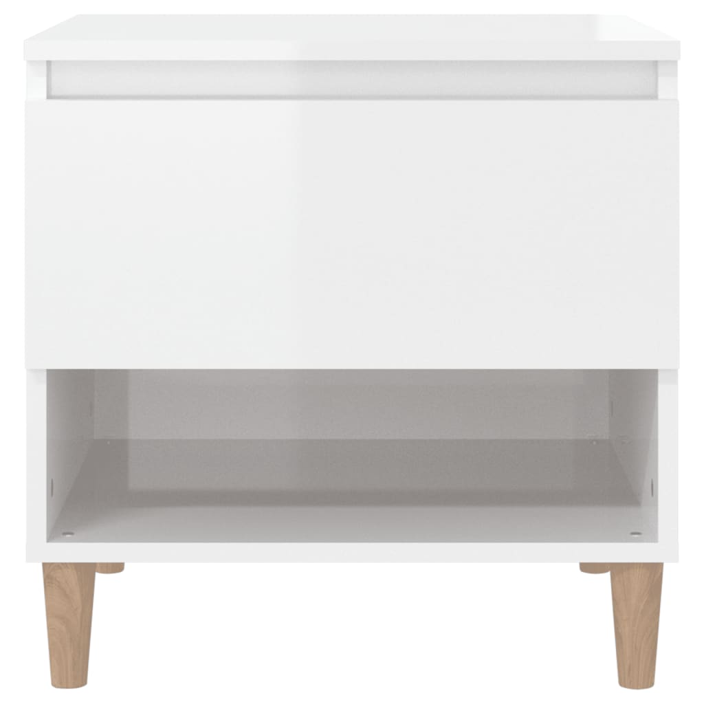 Tables de chevet 2 pcs Blanc brillant 50x46x50 cm Tables de chevet vidaXL   