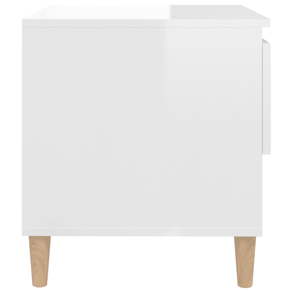 Tables de chevet 2 pcs Blanc brillant 50x46x50 cm Tables de chevet vidaXL   