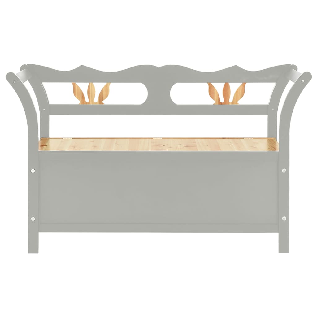 Banc Gris 107x45x75,5 cm Bois de sapin solide Bancs coffres vidaXL   