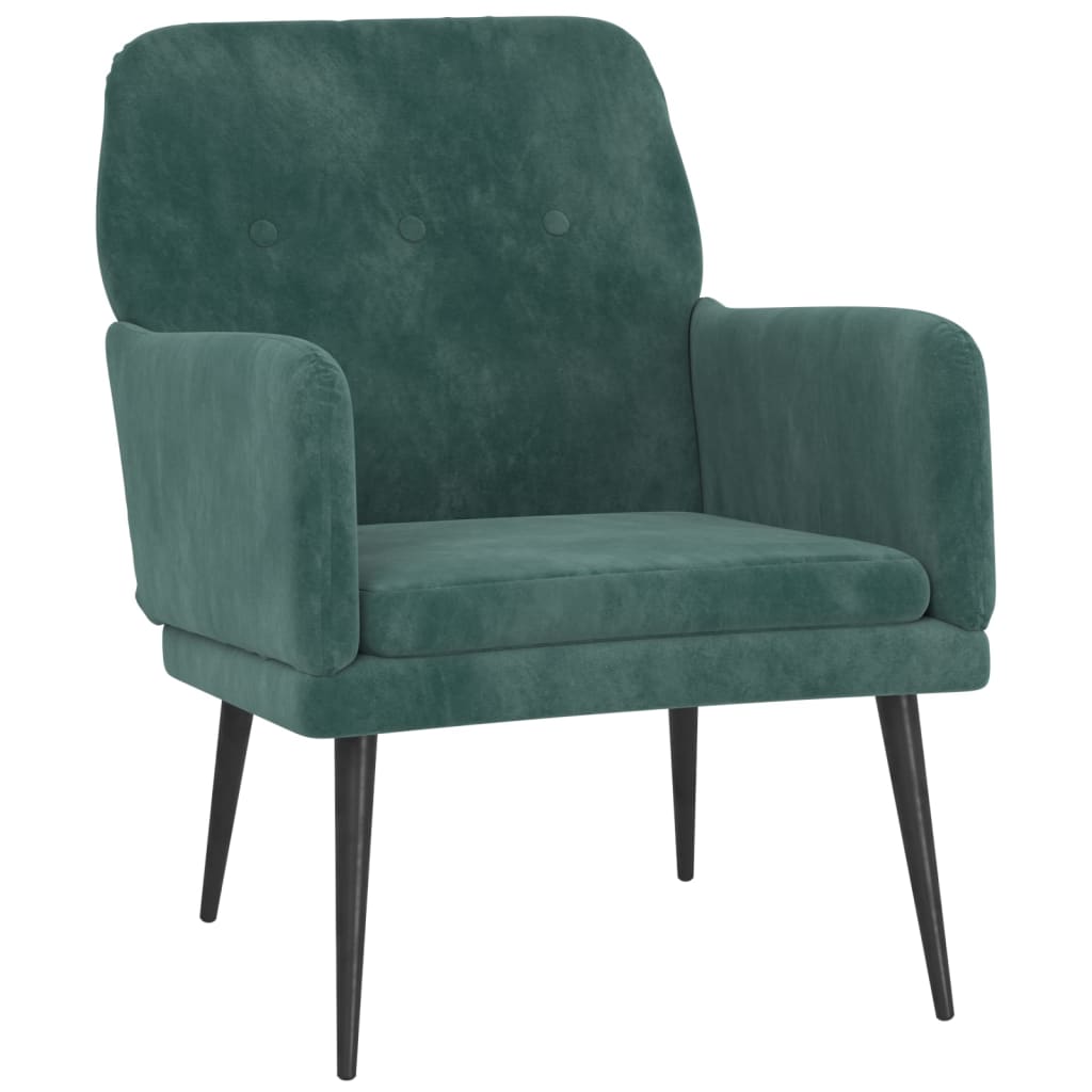 Fauteuil Vert foncé 62x79x79 cm Velours Fauteuils vidaXL   