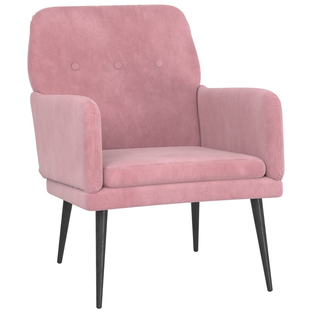 Fauteuil Rose 62x79x79 cm Velours Fauteuils vidaXL   