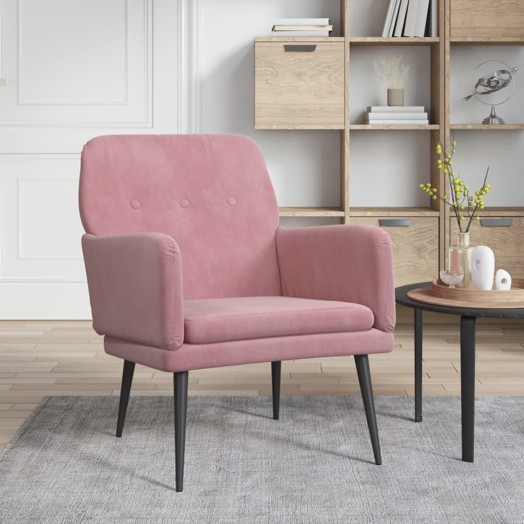 Fauteuil Rose 62x79x79 cm Velours Fauteuils vidaXL   