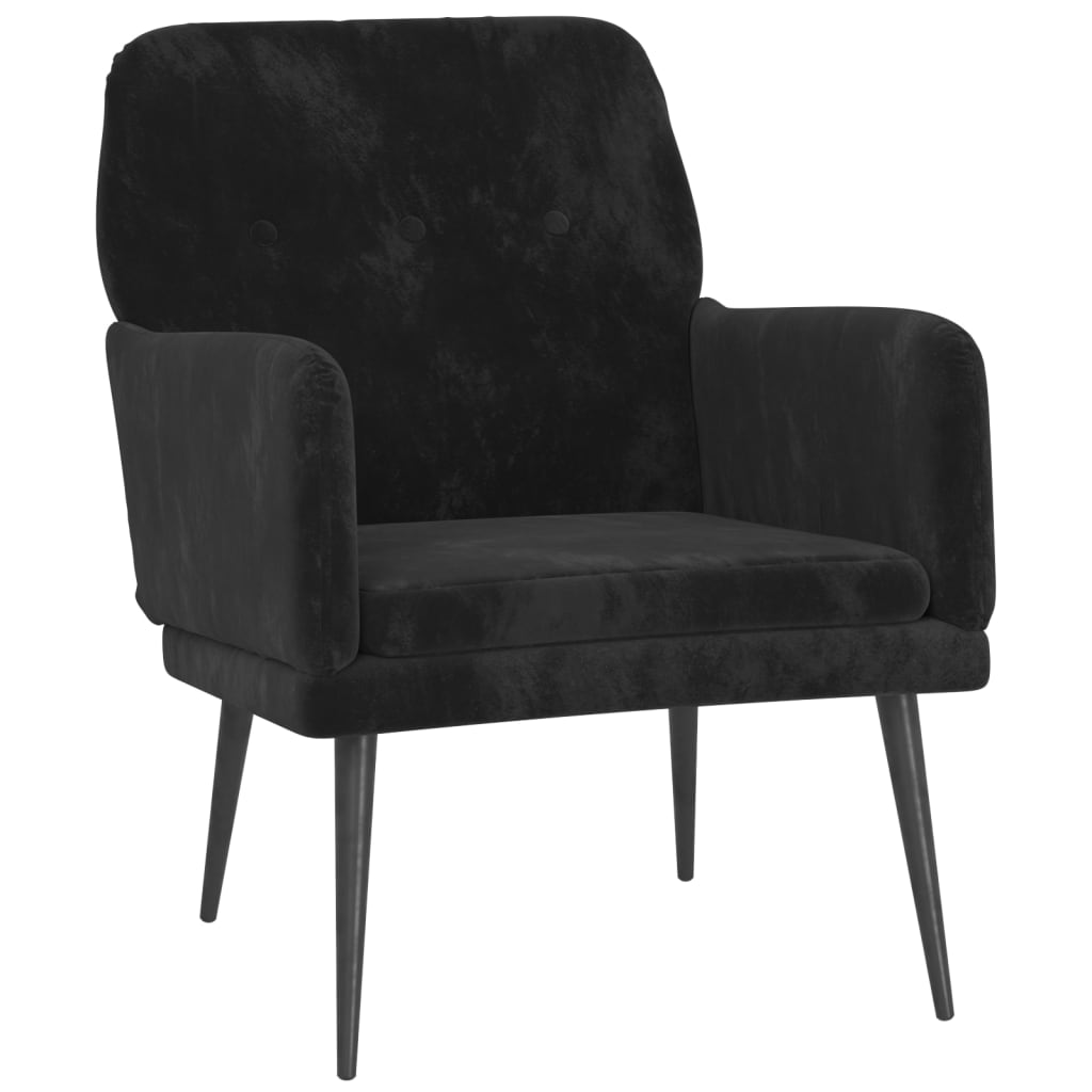 Fauteuil Noir 62x79x79 cm Velours Fauteuils vidaXL   