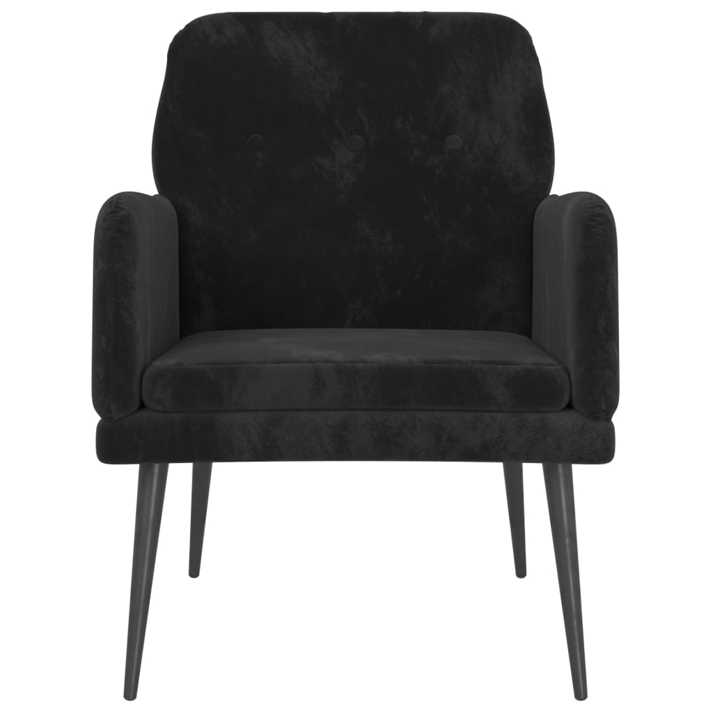 Fauteuil Noir 62x79x79 cm Velours Fauteuils vidaXL   