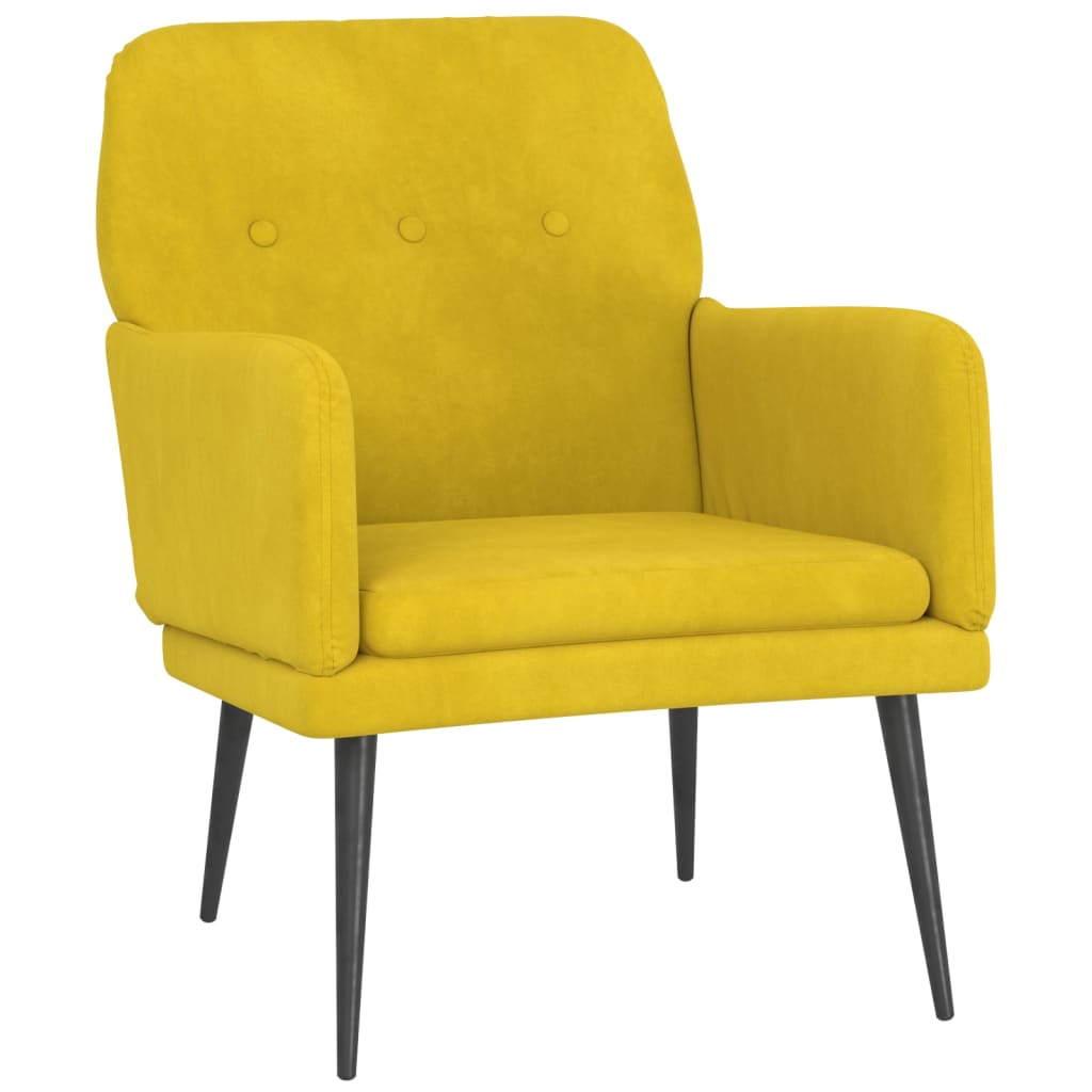 Fauteuil Jaune 62x79x79 cm Velours Fauteuils vidaXL   