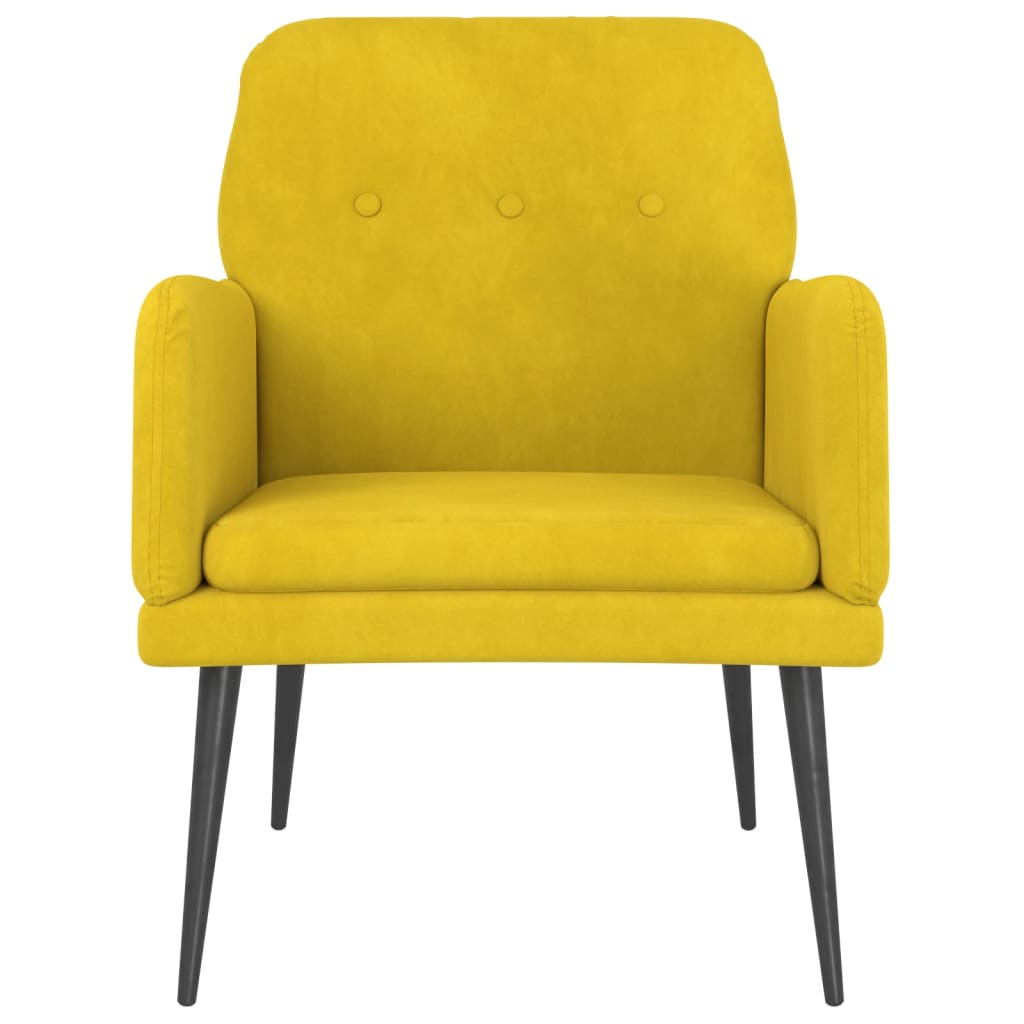 Fauteuil Jaune 62x79x79 cm Velours Fauteuils vidaXL   