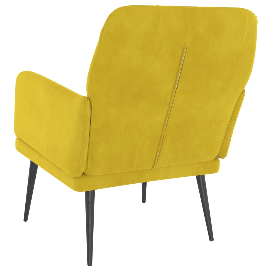 Fauteuil Jaune 62x79x79 cm Velours Fauteuils vidaXL   