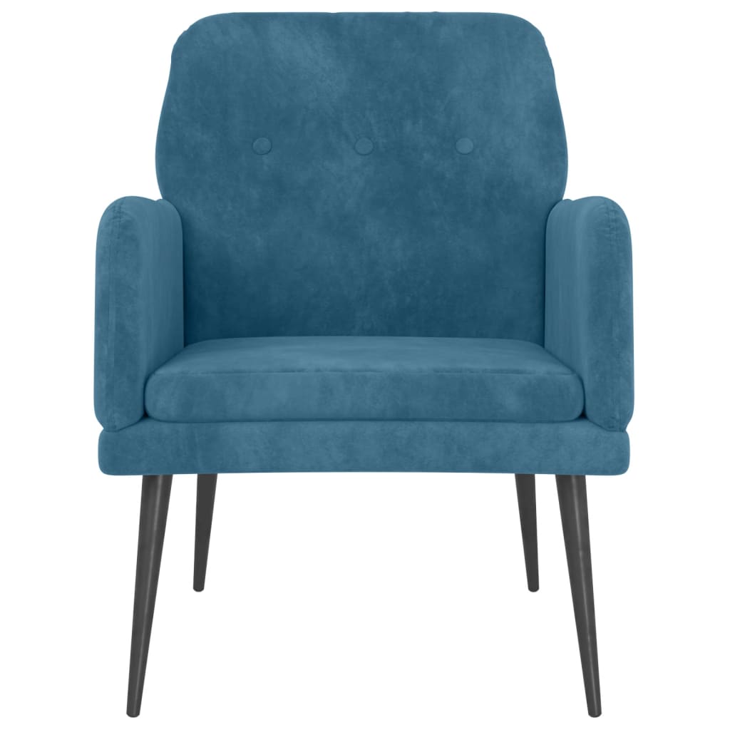 Fauteuil Bleu 62x79x79 cm Velours Fauteuils vidaXL   