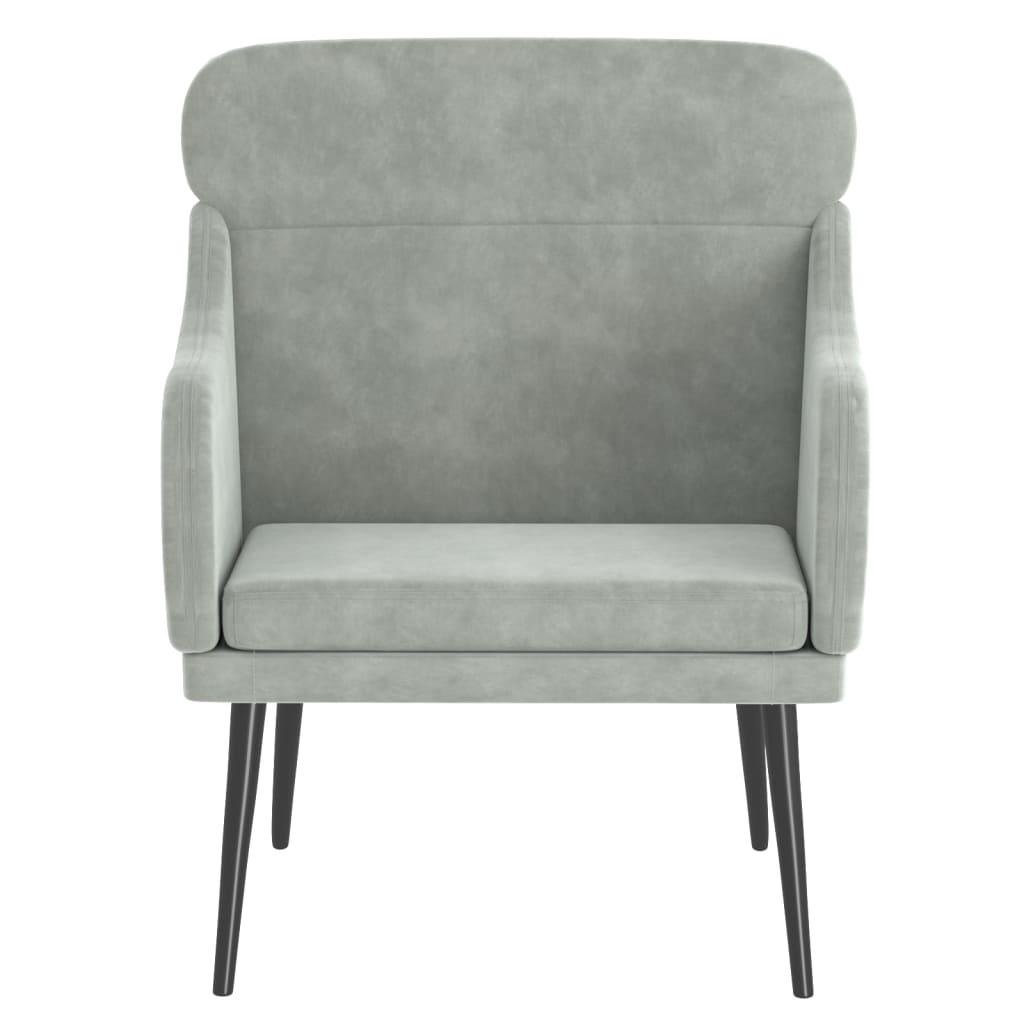 Fauteuil Gris clair 63x76x80 cm Velours Fauteuils vidaXL   