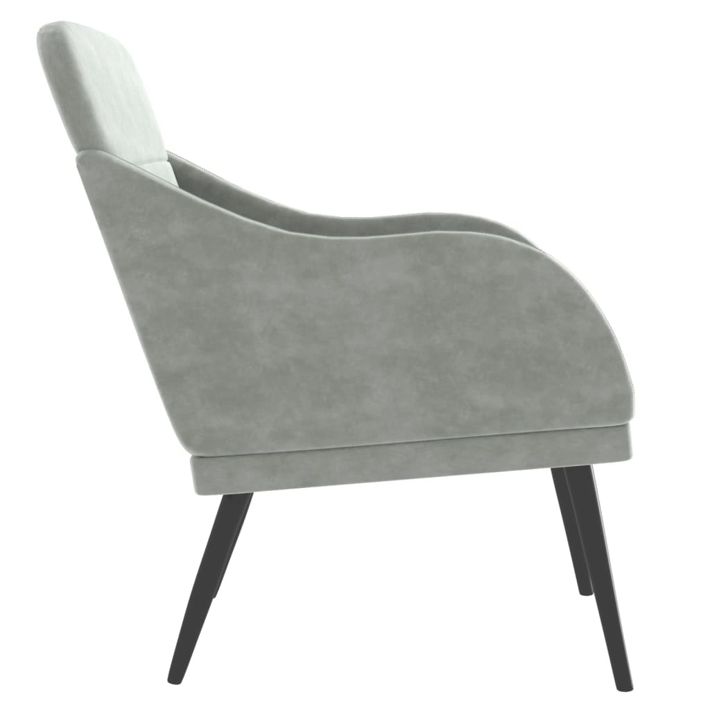 Fauteuil Gris clair 63x76x80 cm Velours Fauteuils vidaXL   