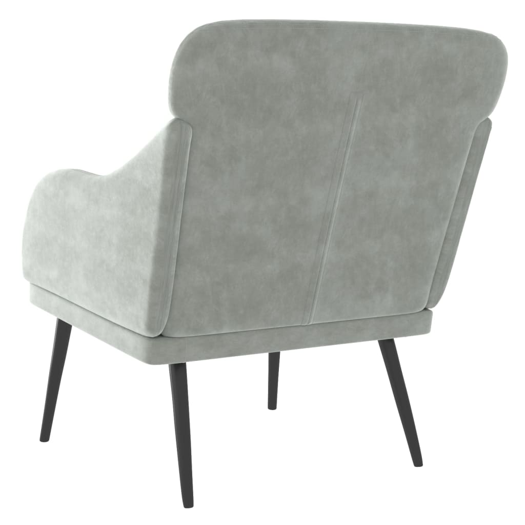 Fauteuil Gris clair 63x76x80 cm Velours Fauteuils vidaXL   