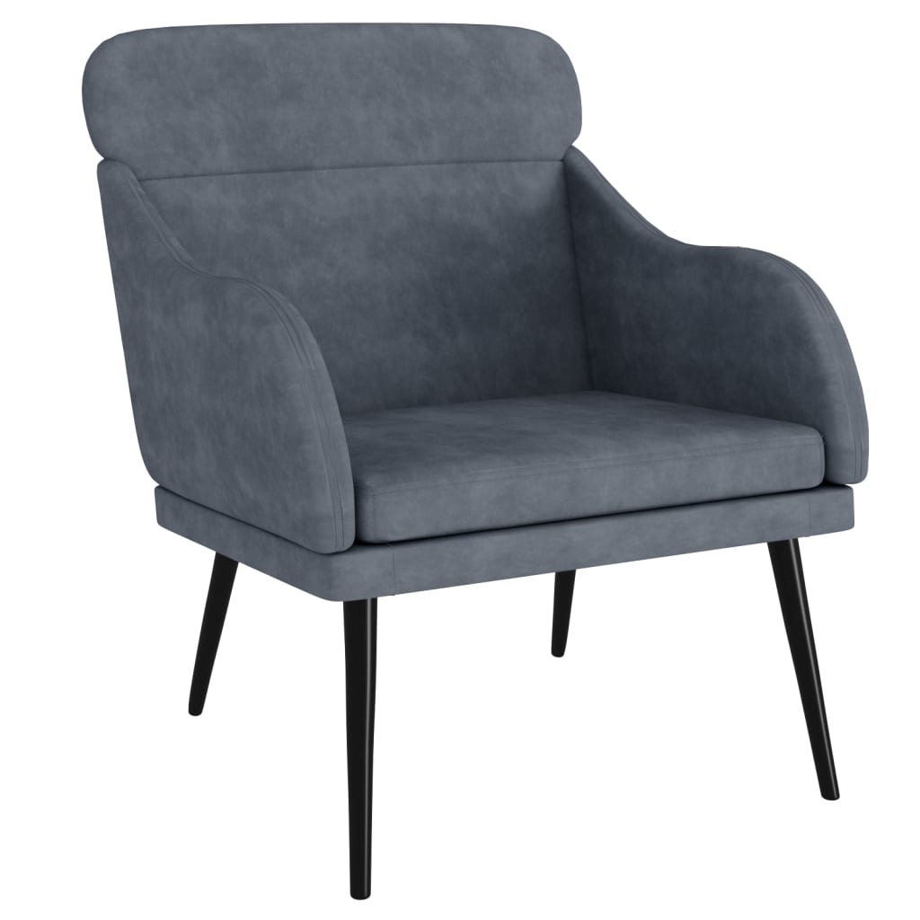 Fauteuil Gris foncé 63x76x80 cm Velours Fauteuils vidaXL   