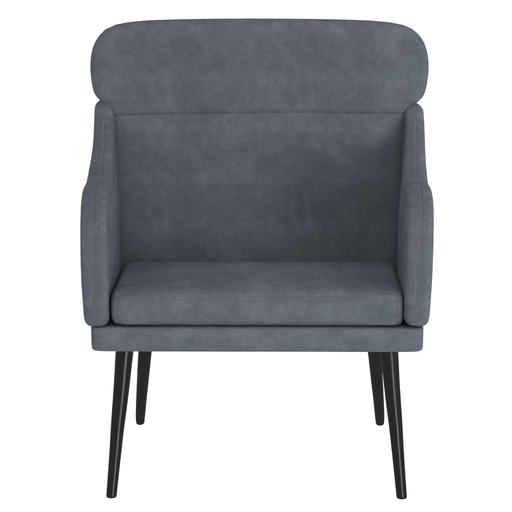 Fauteuil Gris foncé 63x76x80 cm Velours Fauteuils vidaXL   