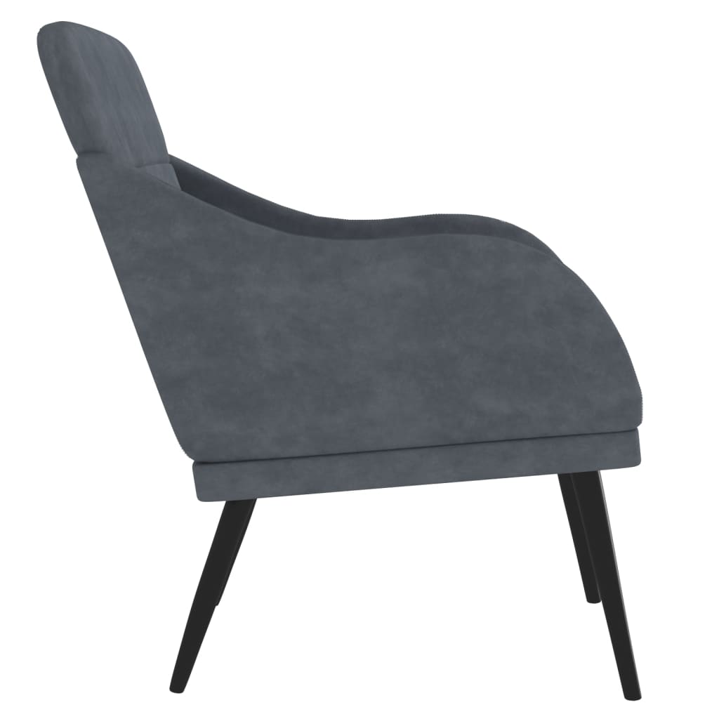 Fauteuil Gris foncé 63x76x80 cm Velours Fauteuils vidaXL   