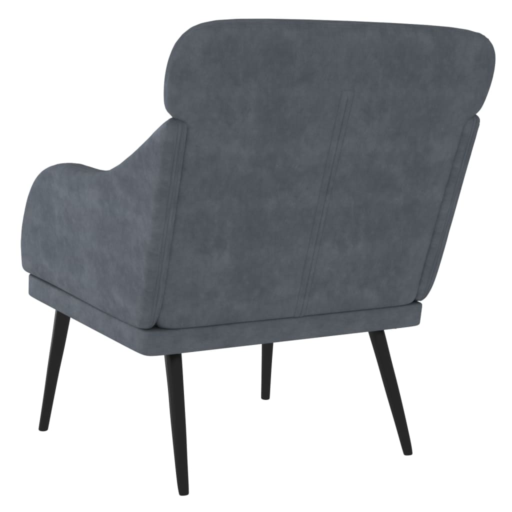 Fauteuil Gris foncé 63x76x80 cm Velours Fauteuils vidaXL   