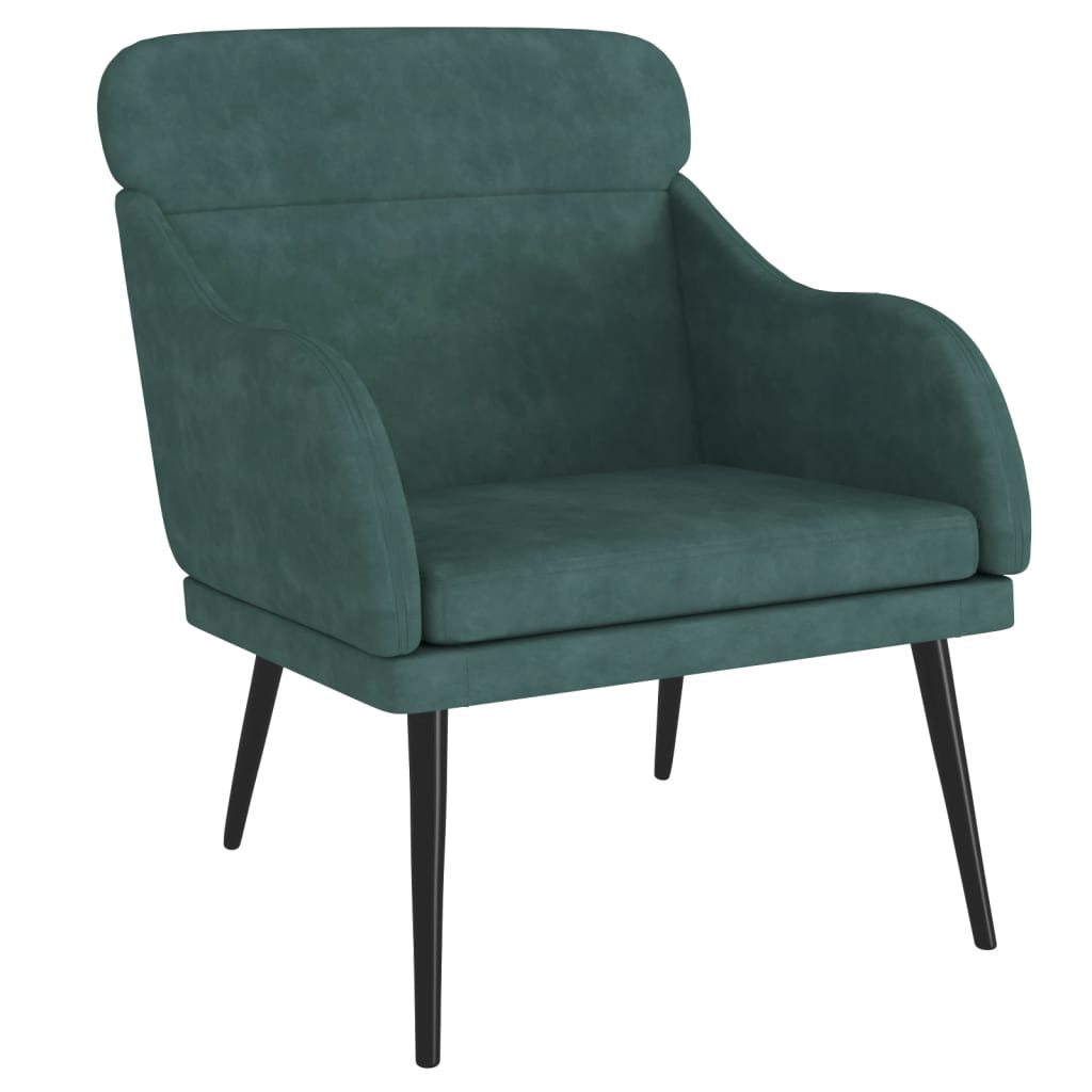 Fauteuil Vert foncé 63x76x80 cm Velours Fauteuils vidaXL   