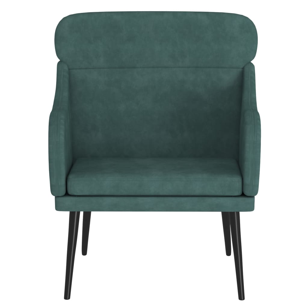 Fauteuil Vert foncé 63x76x80 cm Velours Fauteuils vidaXL   