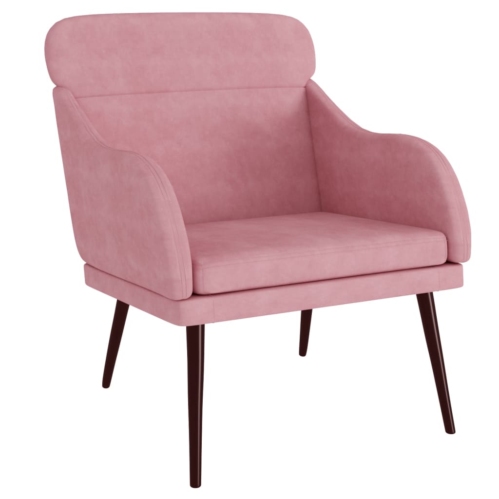 Fauteuil Rose 63x76x80 cm Velours Fauteuils vidaXL   