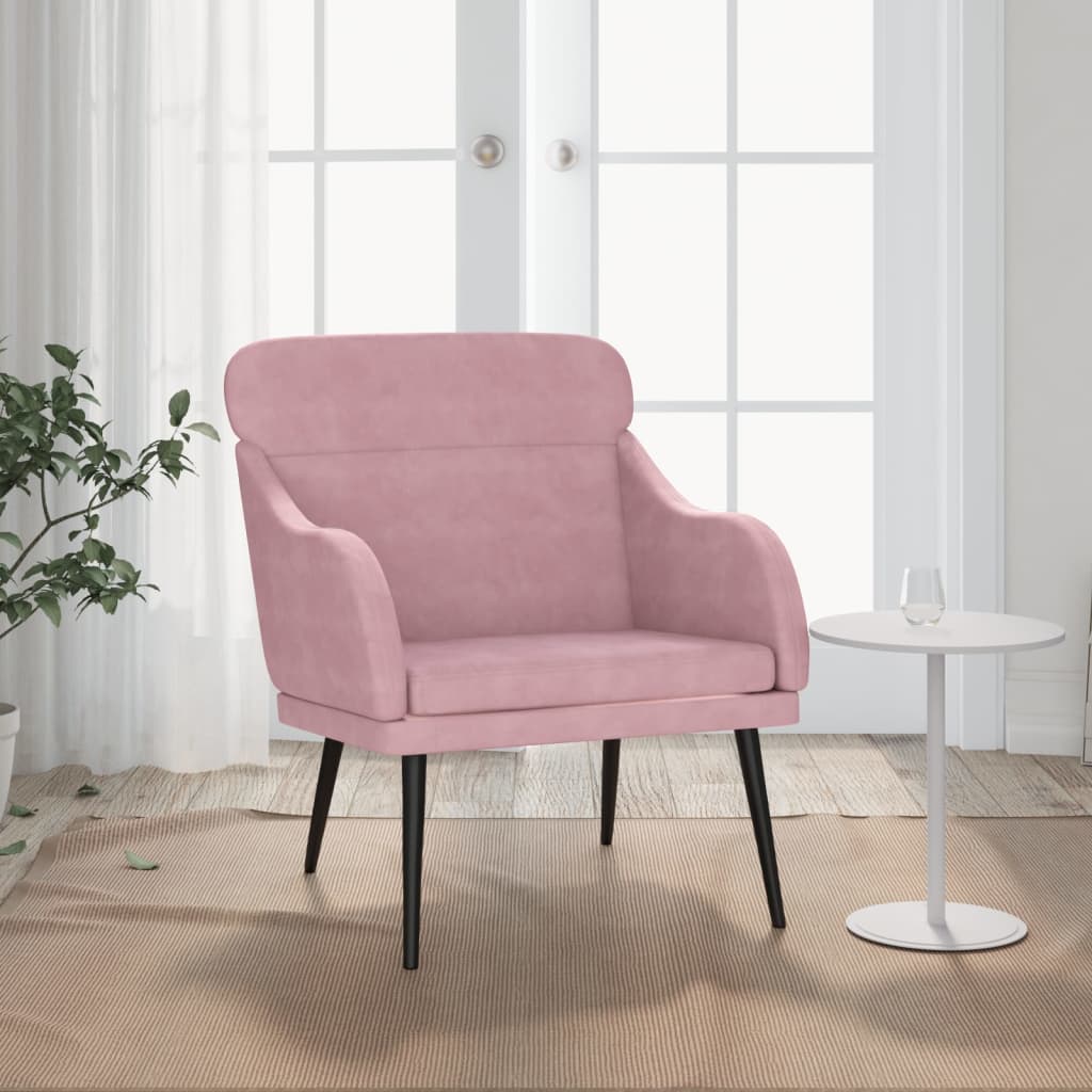 Fauteuil Rose 63x76x80 cm Velours Fauteuils vidaXL   