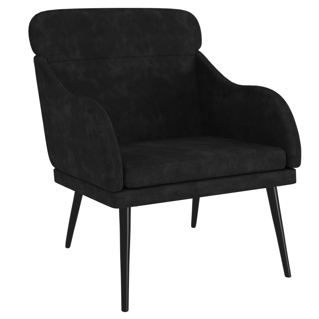 Fauteuil Noir 63x76x80 cm Velours Fauteuils vidaXL   