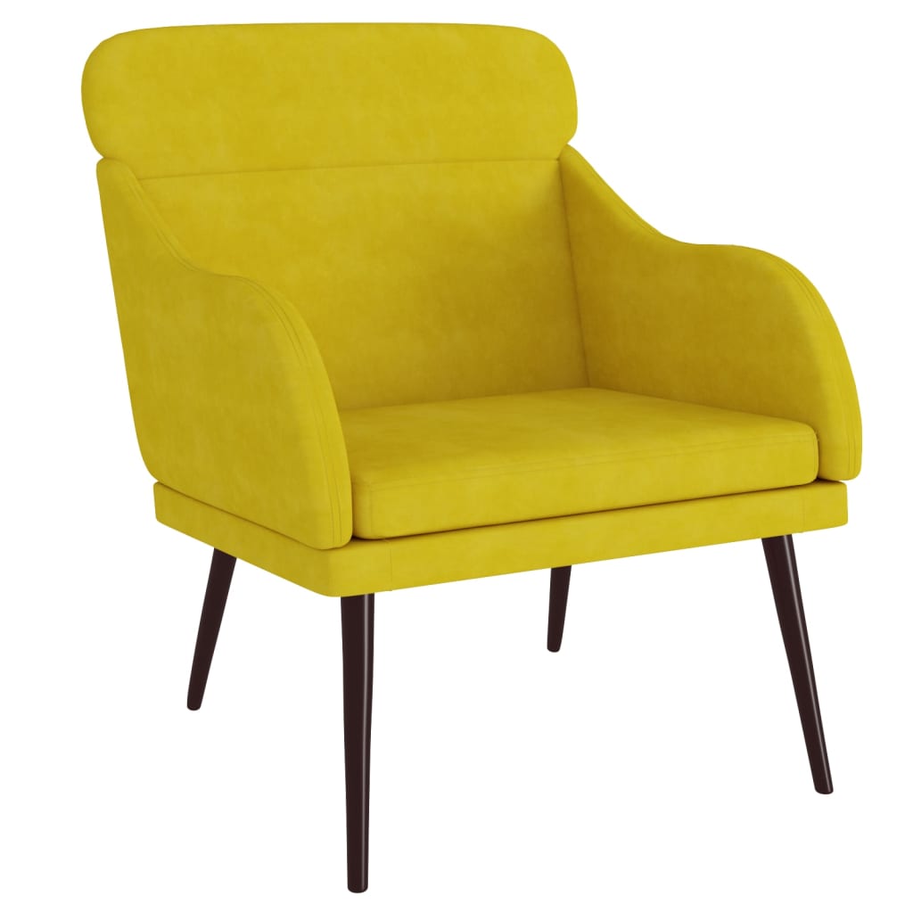 Fauteuil Jaune 63x76x80 cm Velours Fauteuils vidaXL   