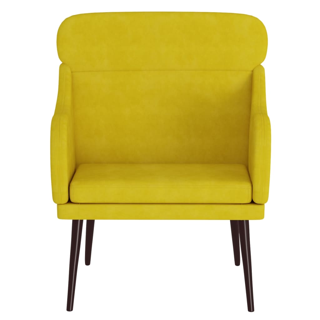 Fauteuil Jaune 63x76x80 cm Velours Fauteuils vidaXL   