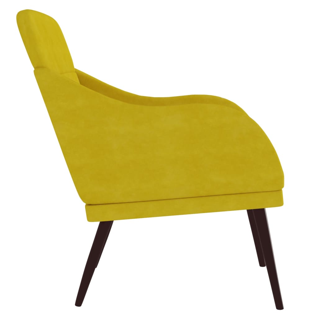 Fauteuil Jaune 63x76x80 cm Velours Fauteuils vidaXL   