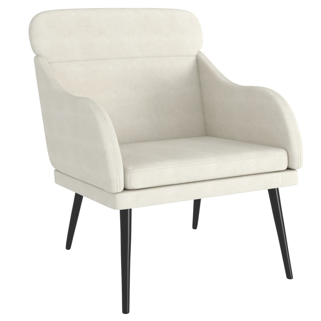 Fauteuil Crème 63x76x80 cm Velours Fauteuils vidaXL   