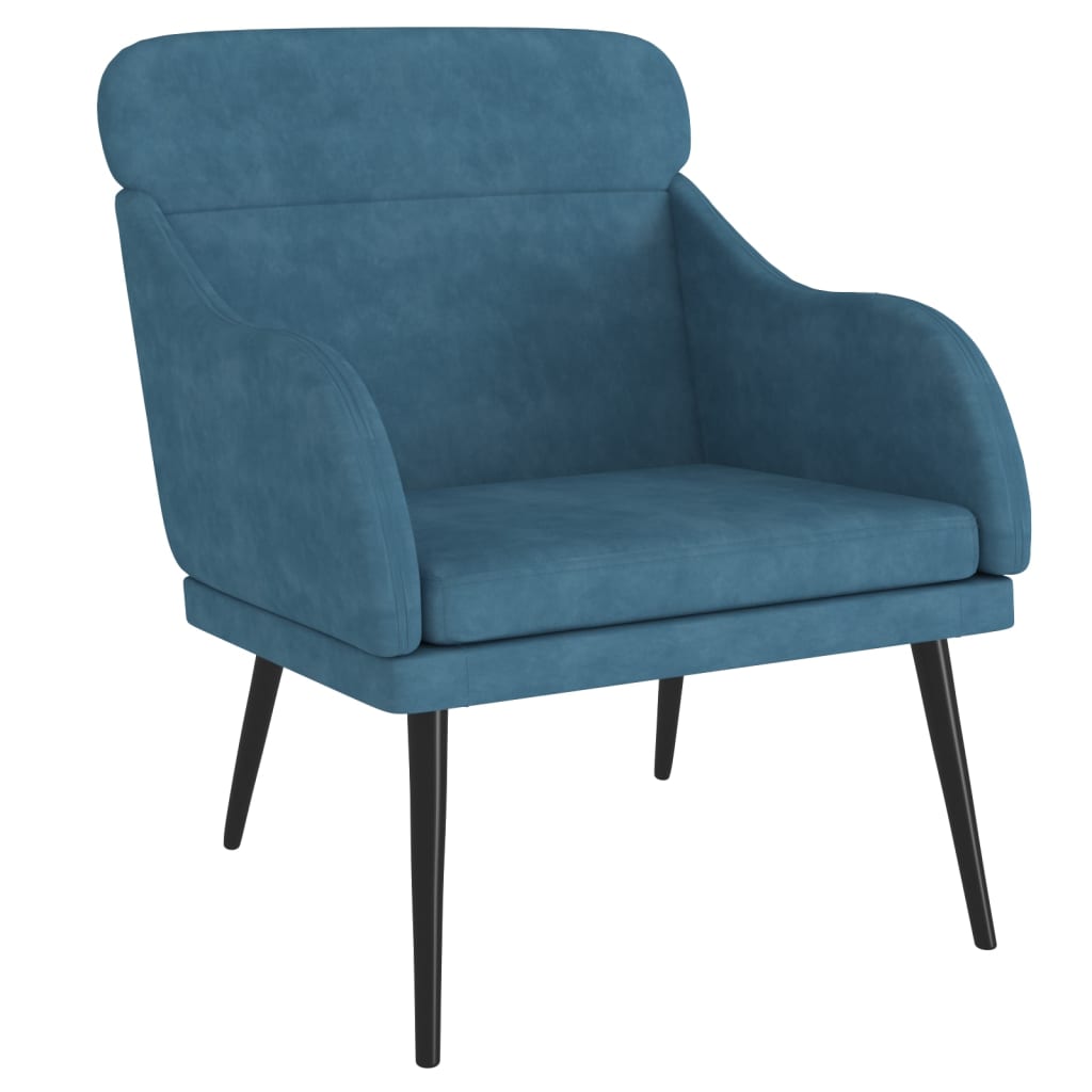 Fauteuil Bleu 63x76x80 cm Velours Fauteuils vidaXL   