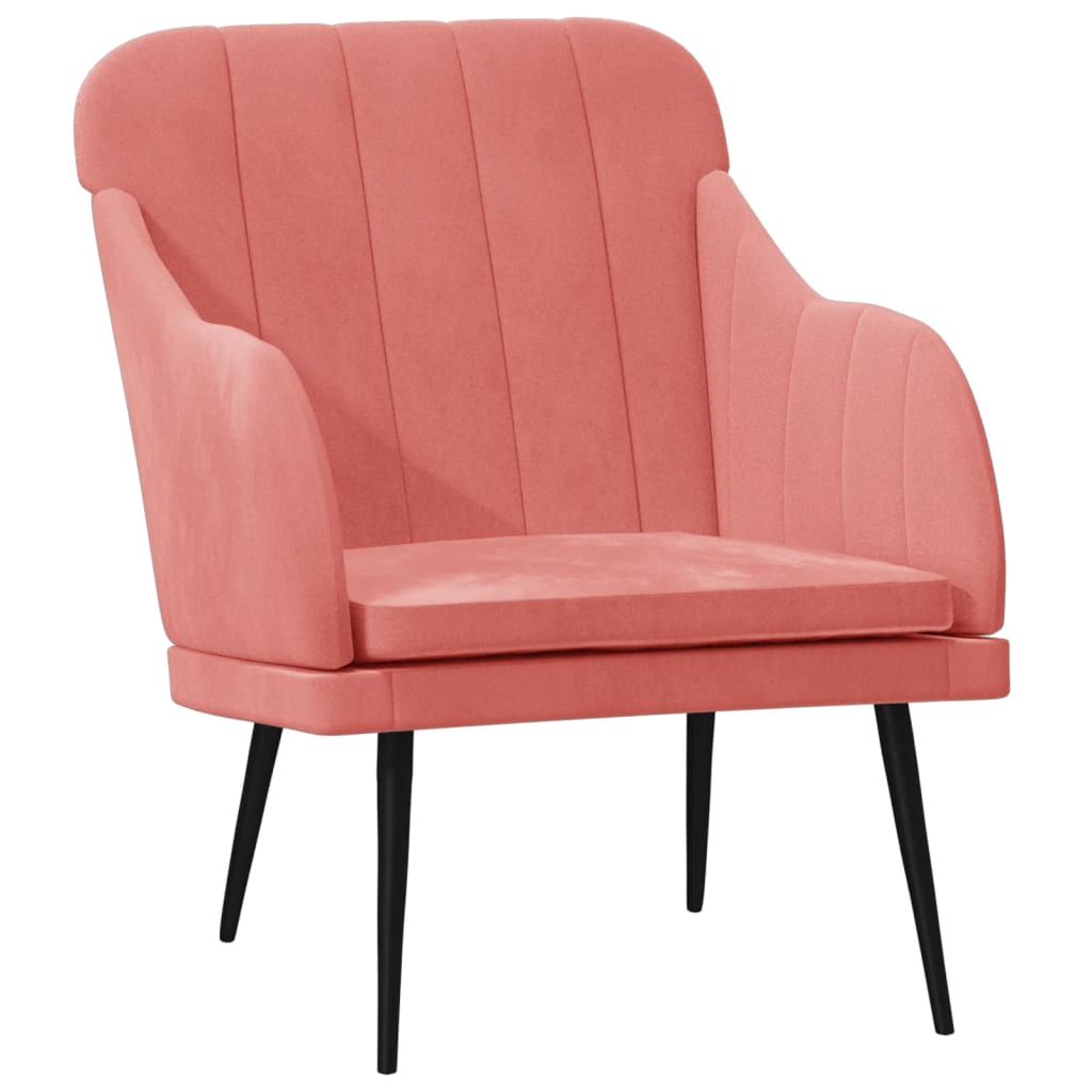 Fauteuil Rose 63x76x80 cm Velours Fauteuils vidaXL   