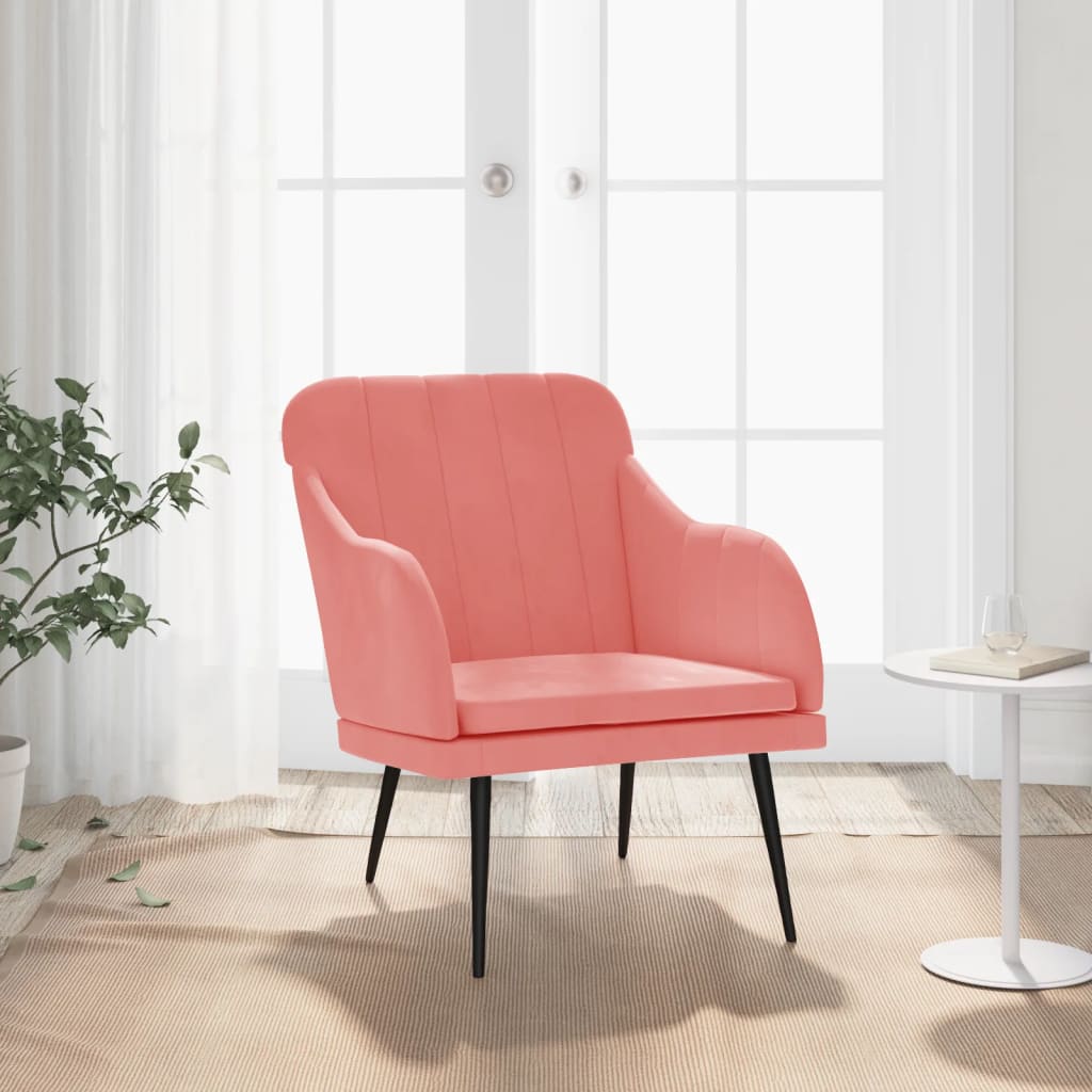 Fauteuil Rose 63x76x80 cm Velours Fauteuils vidaXL   