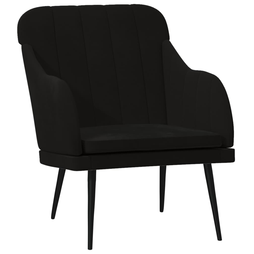 Fauteuil Noir 63x76x80 cm Velours Fauteuils vidaXL   